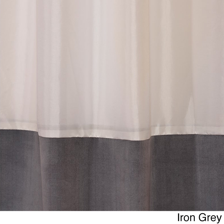 Banded Eggshell Taffeta Curtain Panel