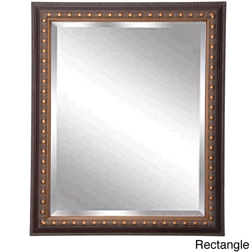 American made Rayne Traditional Cameo Bronze Beveled Wall Mirror