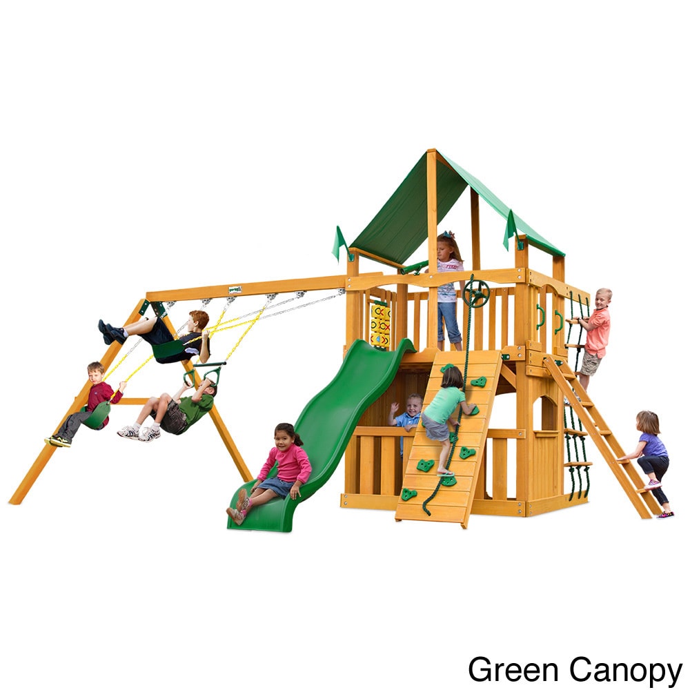 Gorilla Playsets Chateau Ii Clubhouse Cedar Swing Set