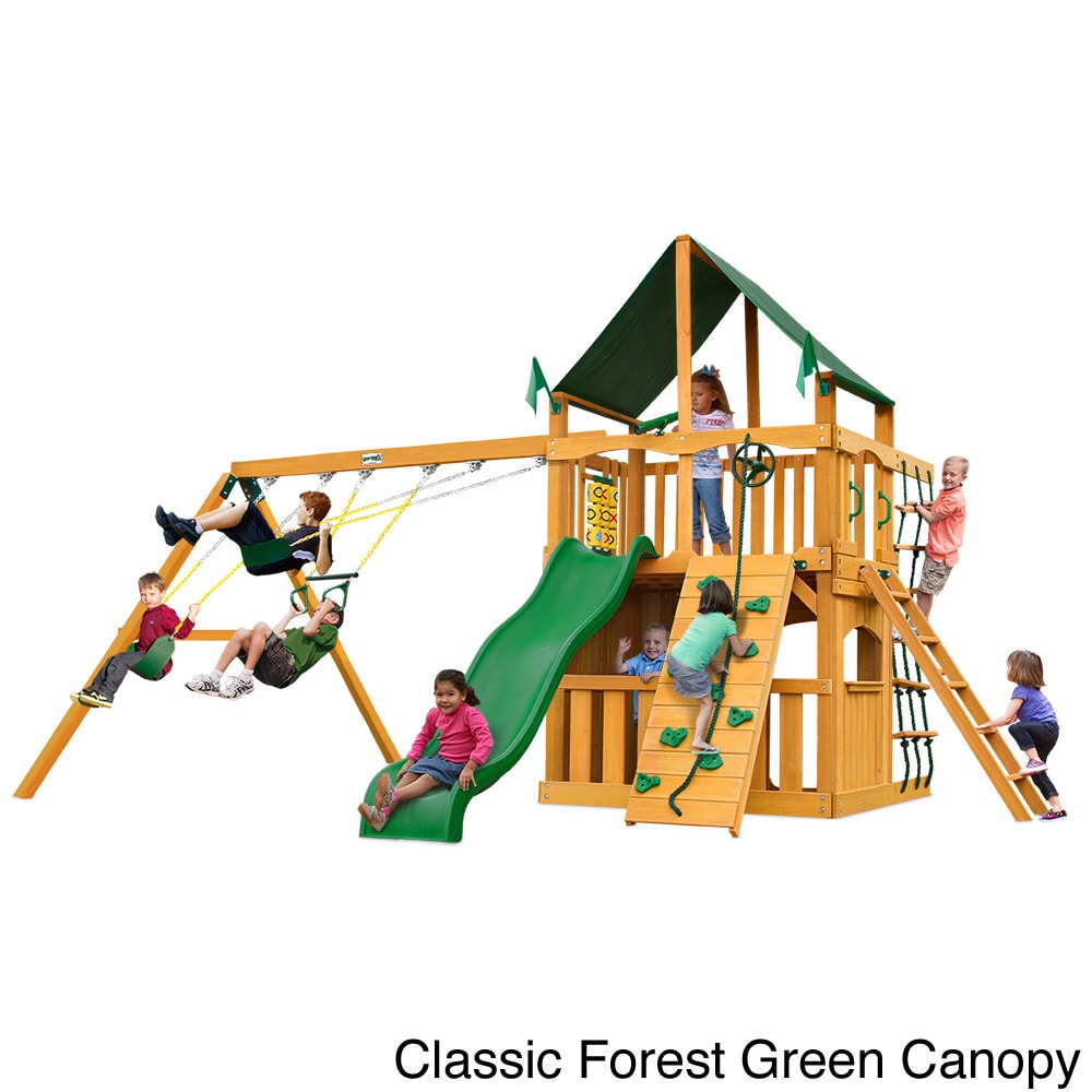 Gorilla Playsets Chateau Ii Clubhouse Cedar Swing Set