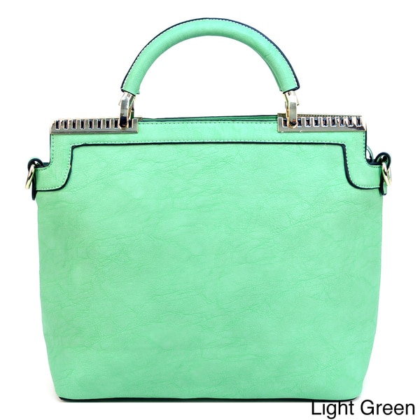 Faux Leather Satchel Handbag Satchels