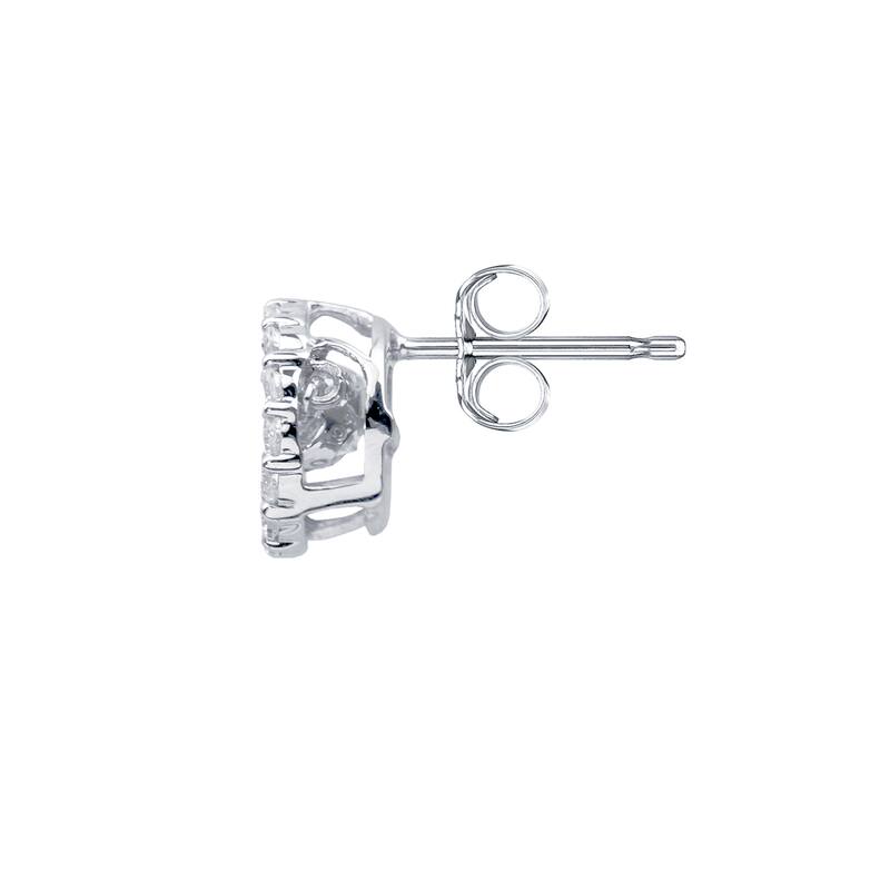 Auriya 14k White Gold 4/5ct TDW 'Dancing Stone' Diamond Stud Earrings (G-H, I1-I2)
