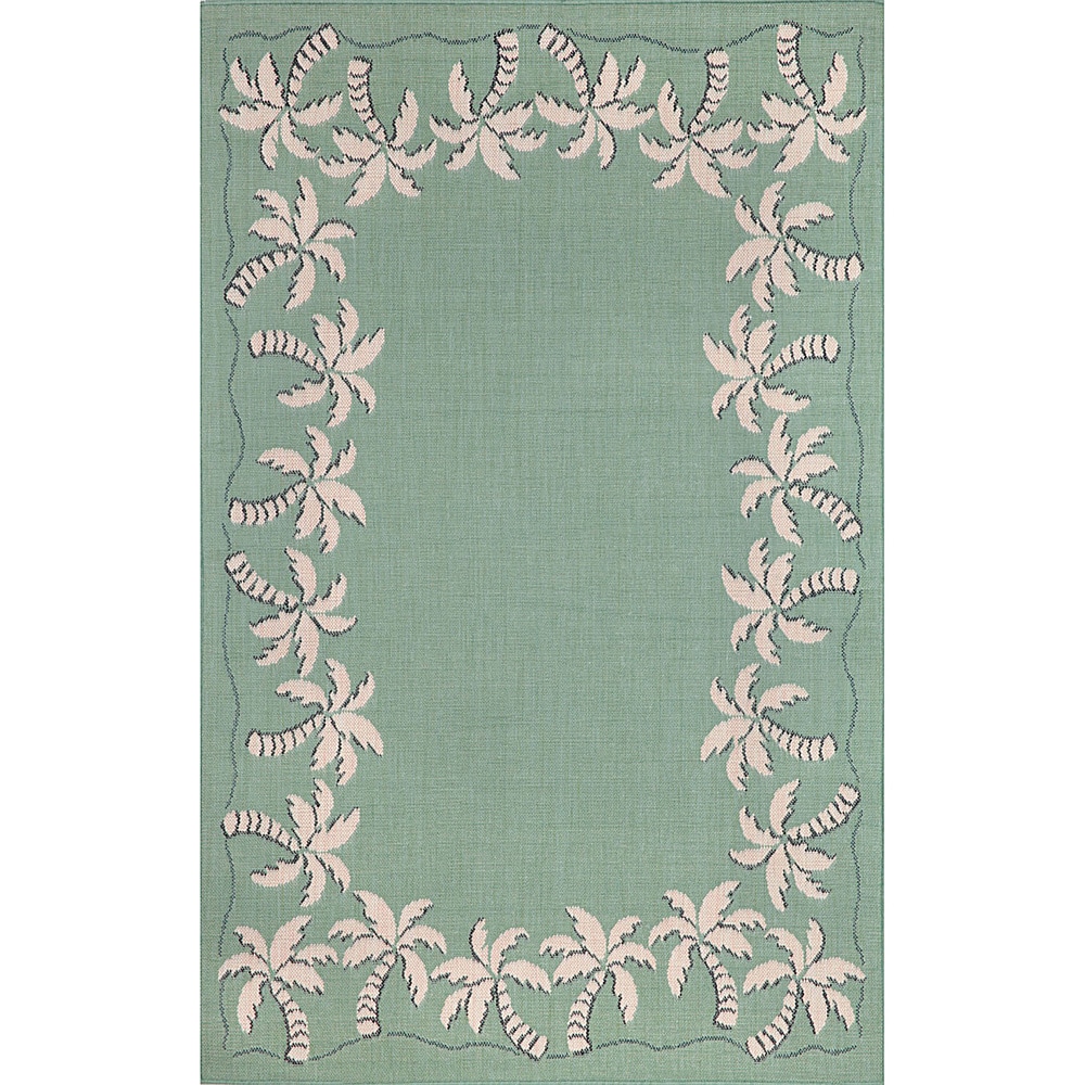 Beach Border Aqua Outdoor Rug (710 X 910)