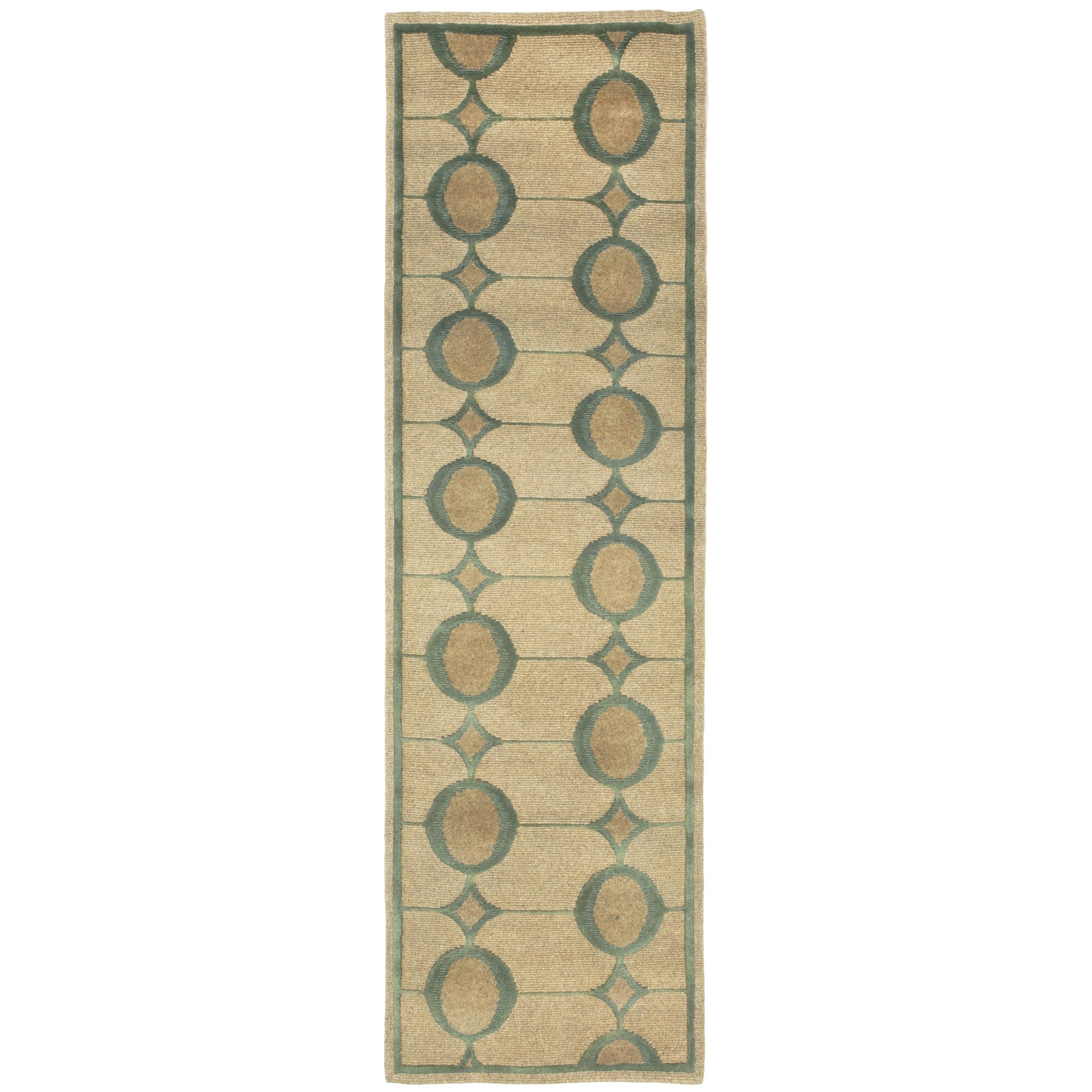 Grace Tan/ Blue Indoor Rug (23 X 8)