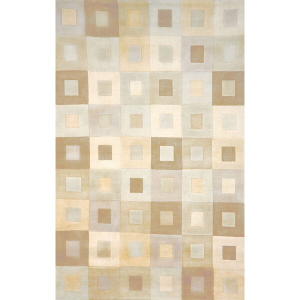 Square In Square Neutral Indoor Rug (8' x 10') Free Shipping Today
