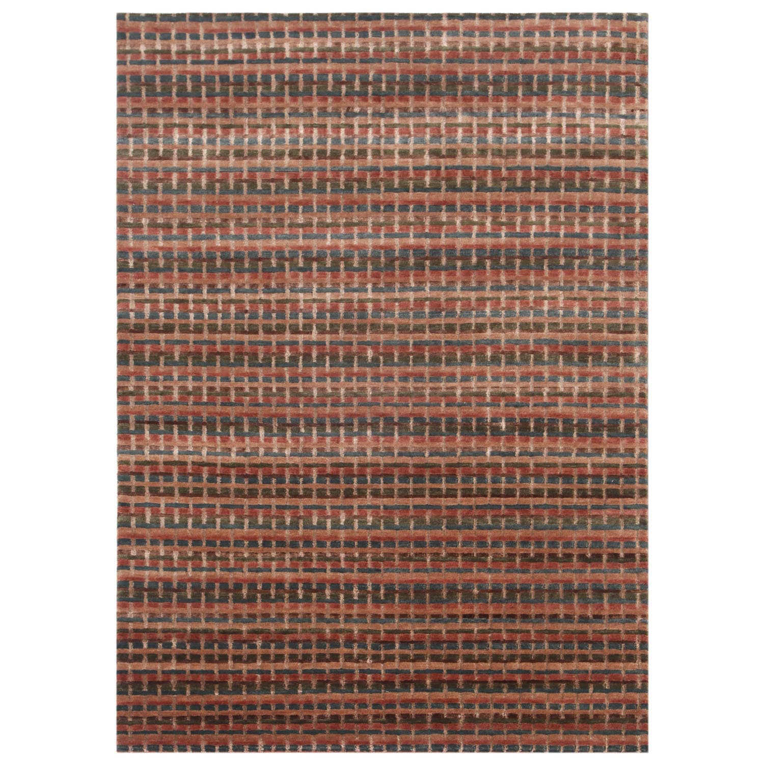 Hand knotted Red/ Orange Transitional Wool/ Silk Rug (56 X 86)