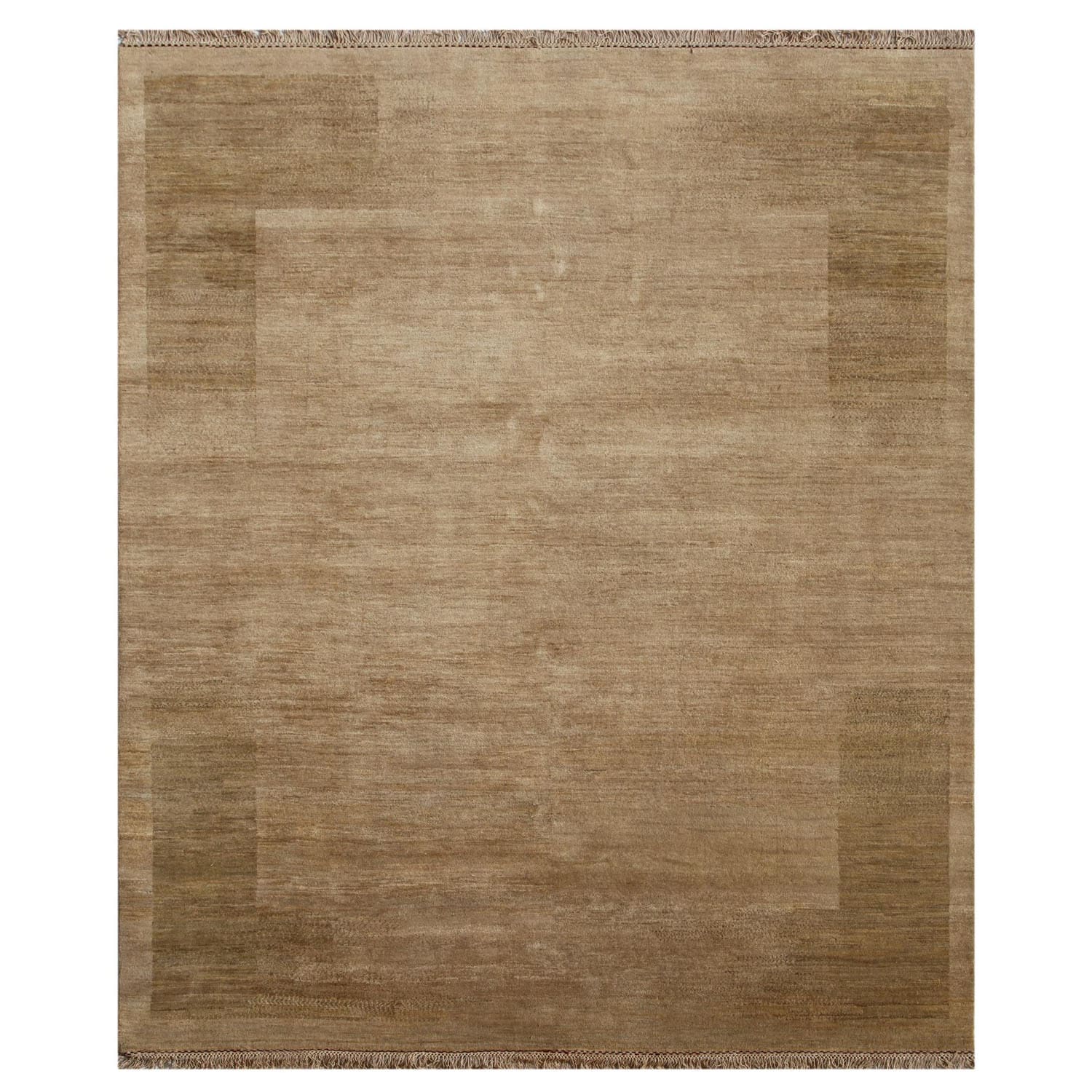 Hand knotted Gold Solid Wool Rug (8 X 10)