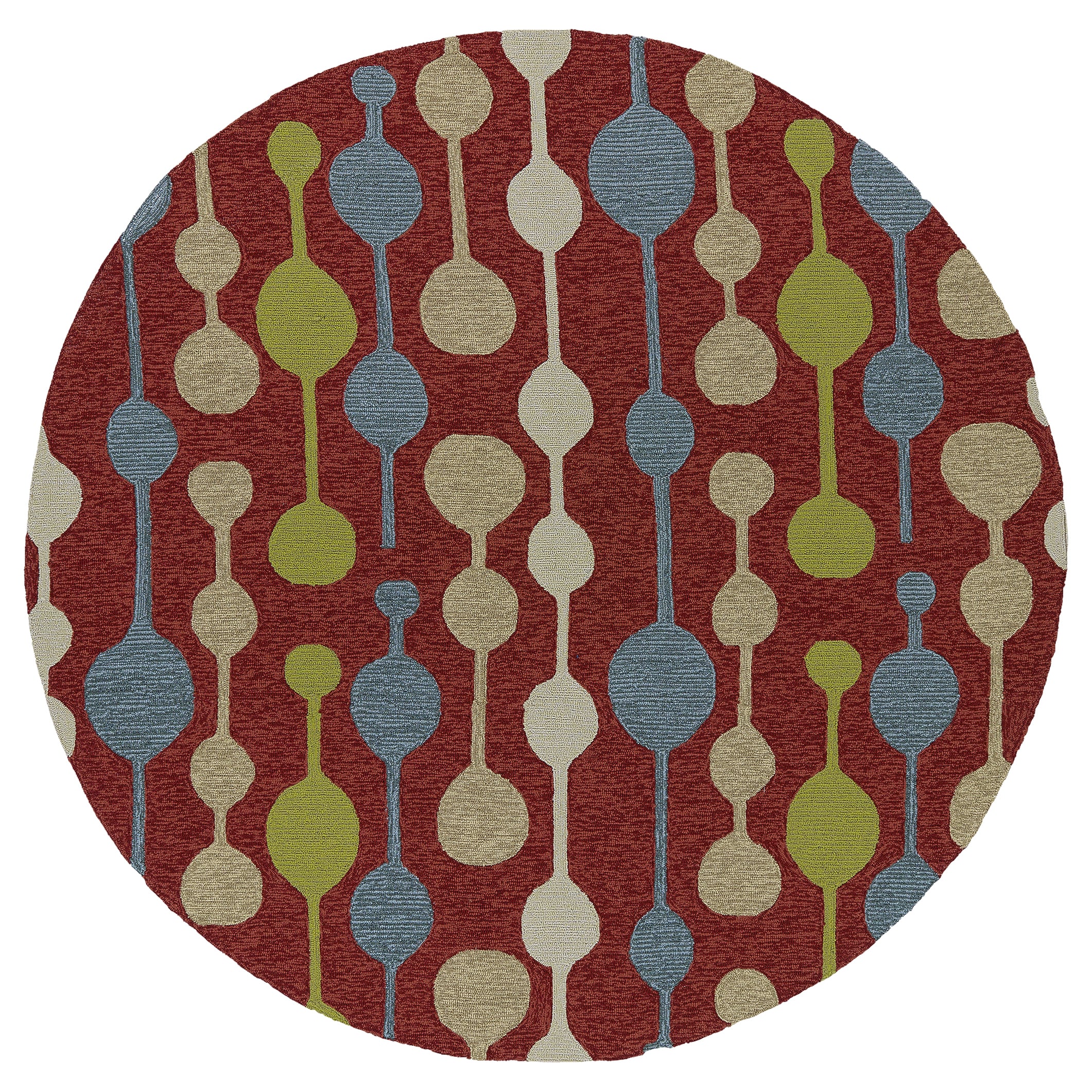 Fiesta Lights Round Red Indoor/ Outdoor Rug (79)