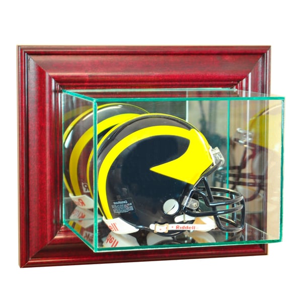 Cherry Finish Wall Mounted Mini Helmet Display Case