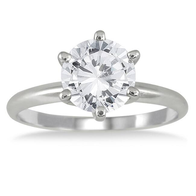14k White Gold 1 1/2ct TDW Round Diamond Ring