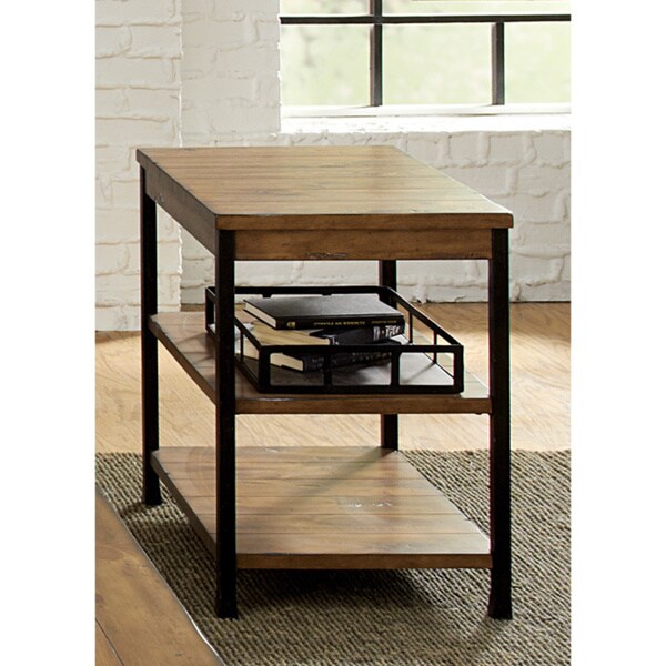 Rustic Bronze Wood/ Metal Side Table Free Shipping Today 16199691