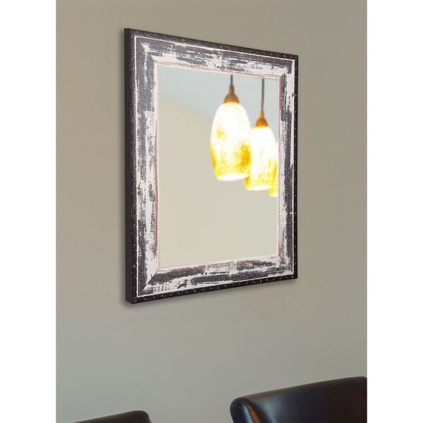 American Made Rayne Rustic Ivory and Black Wall/ Vanity Mirror - Black/Ivory