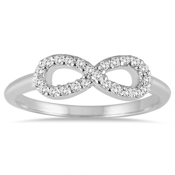 Shop Marquee Jewels 10k White Gold 1/10ct TDW Diamond Infinity Ring ...