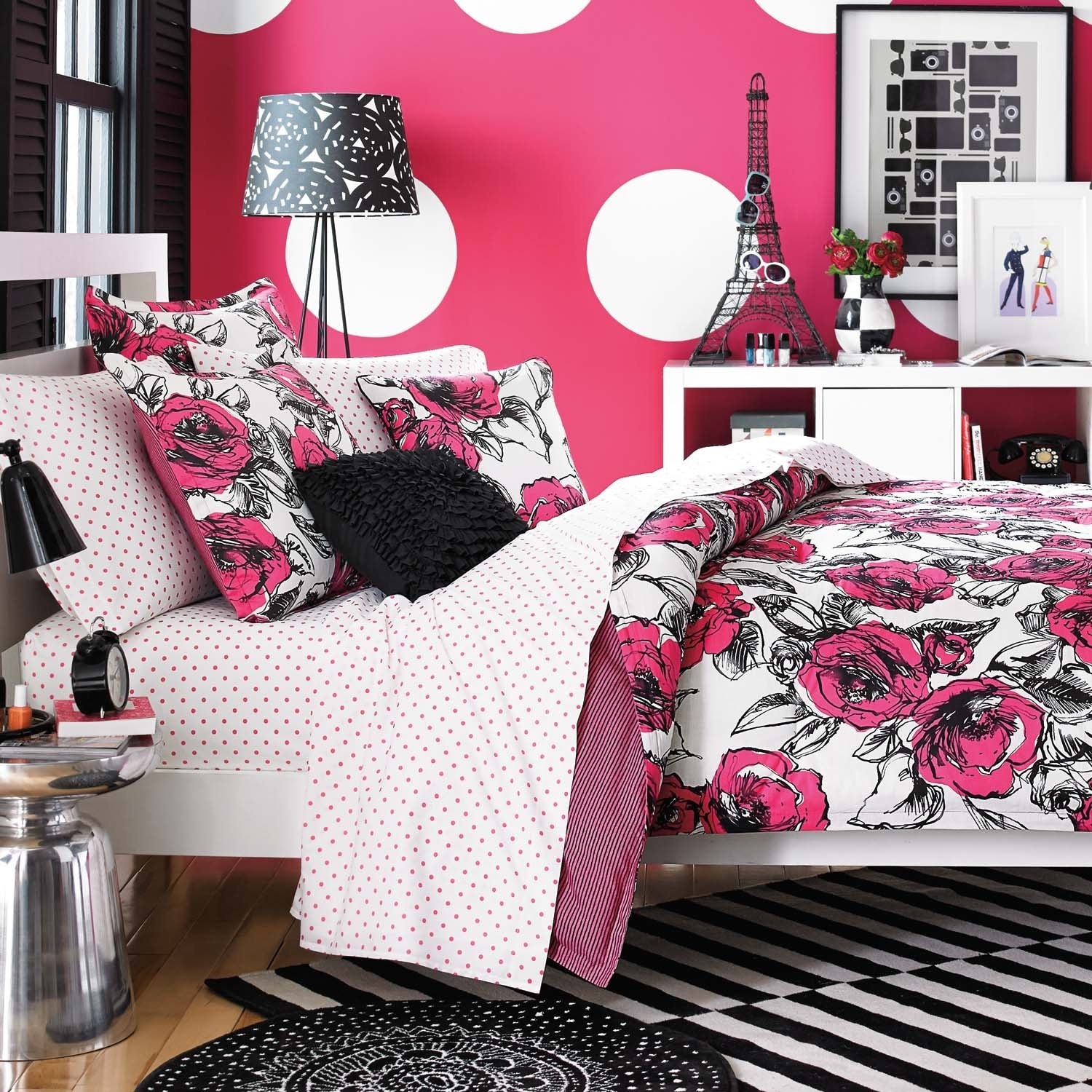 Teen Vogue Sketched Roses Cotton 3 piece Comforter Set