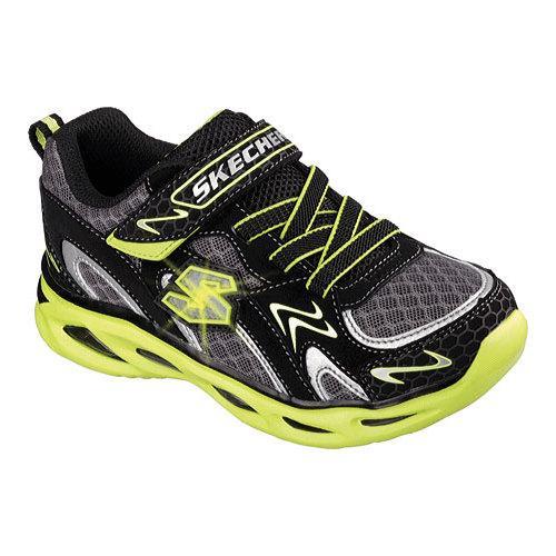 Boys Skechers S Lights Ipox Rayz Black/Lime   Shopping