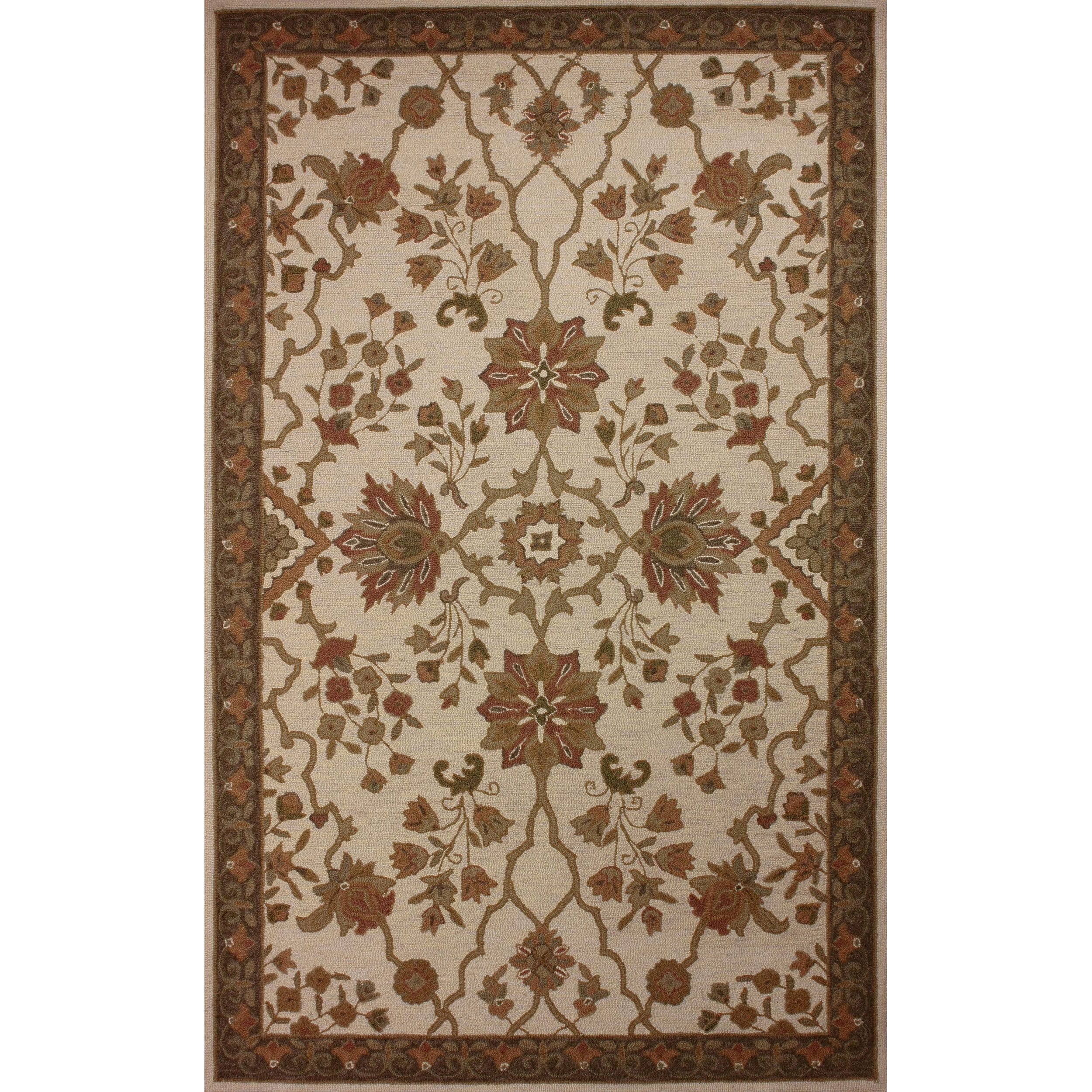 Nuloom Hand hooked Persian Wool Ivory Rug (7 6 X 9 6 )