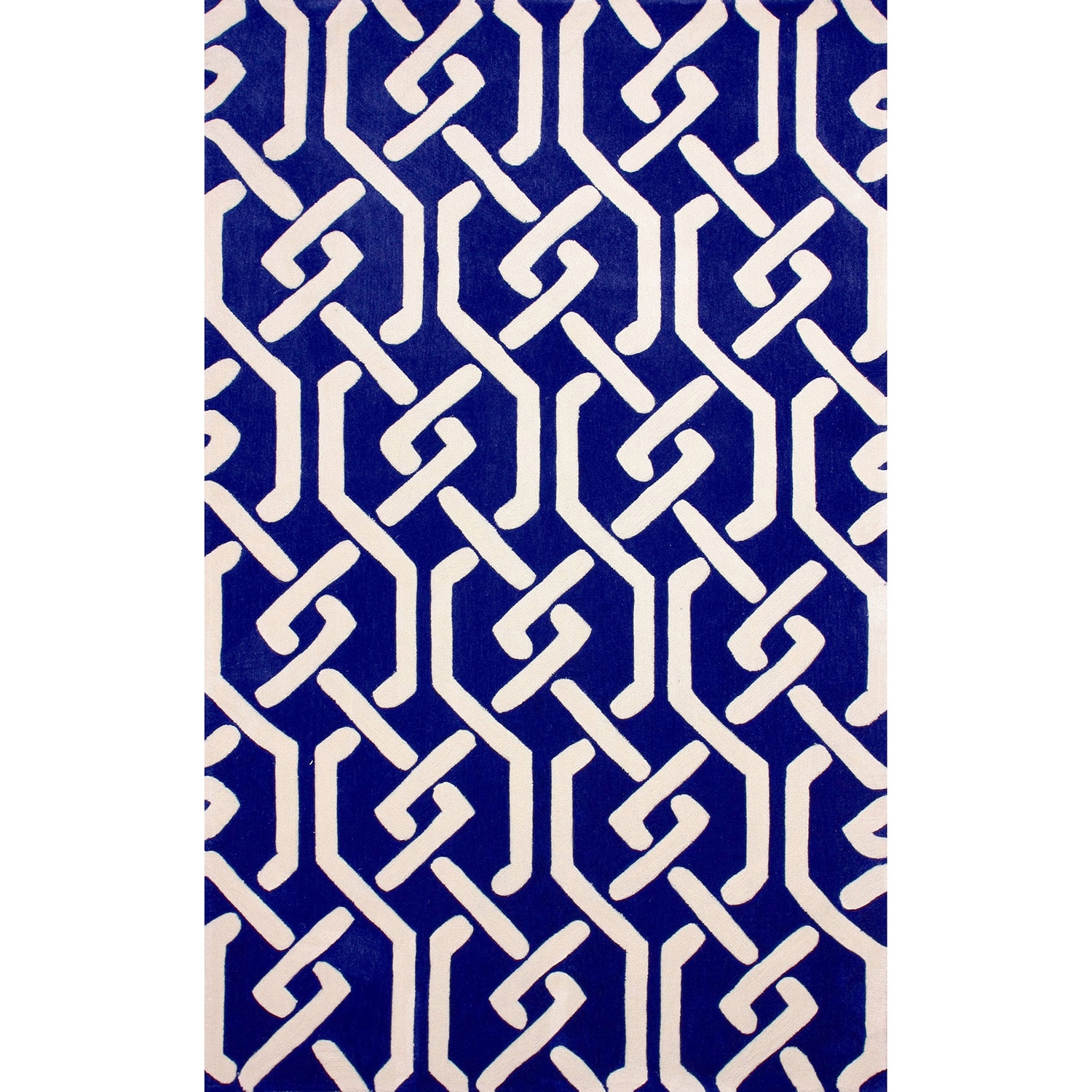 Nuloom Hand tufted Chain Trellis Synthetics Blue Rug (5 X 8)