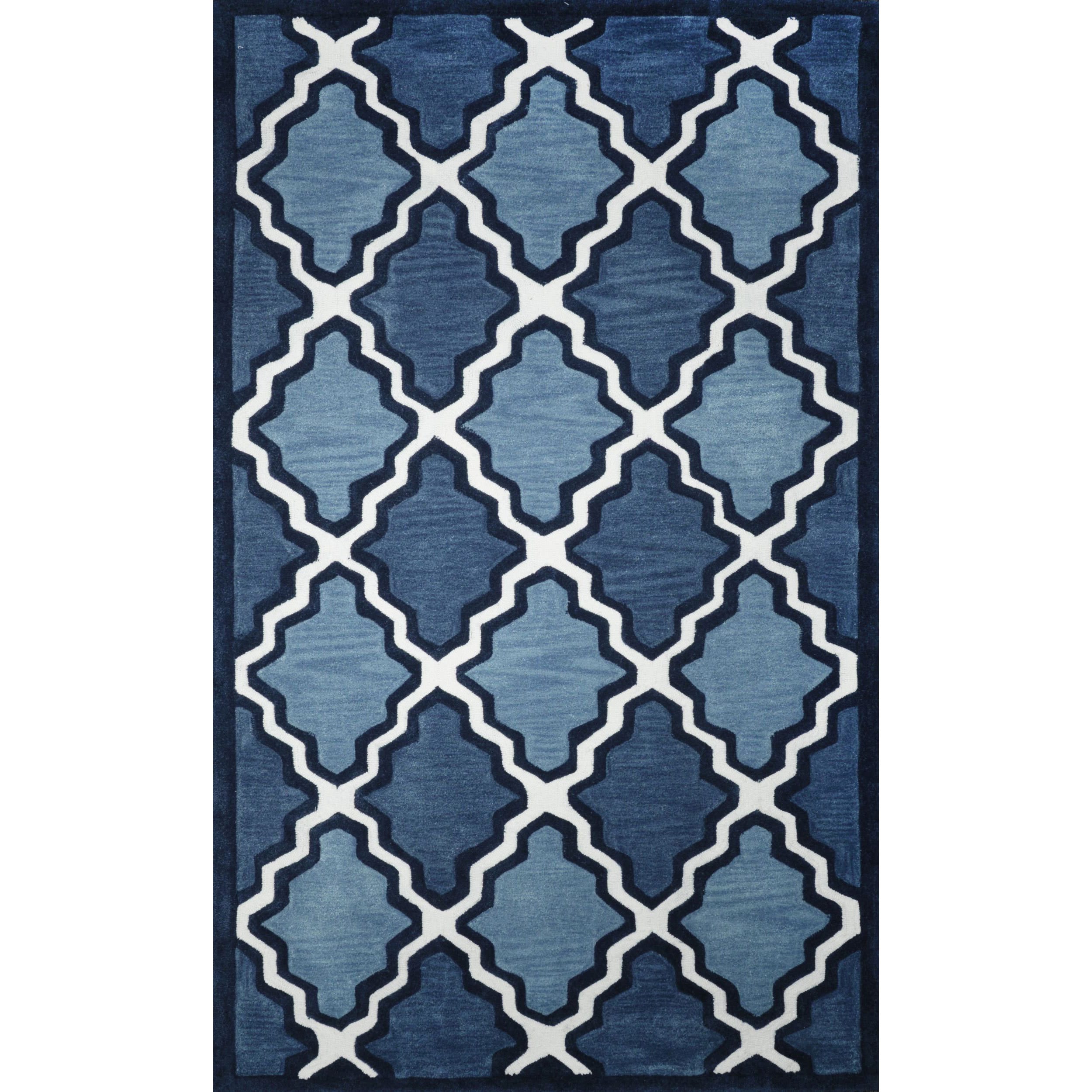 Nuloom Hand tufted Trellis Synthetics Blue Rug (5 X 8)