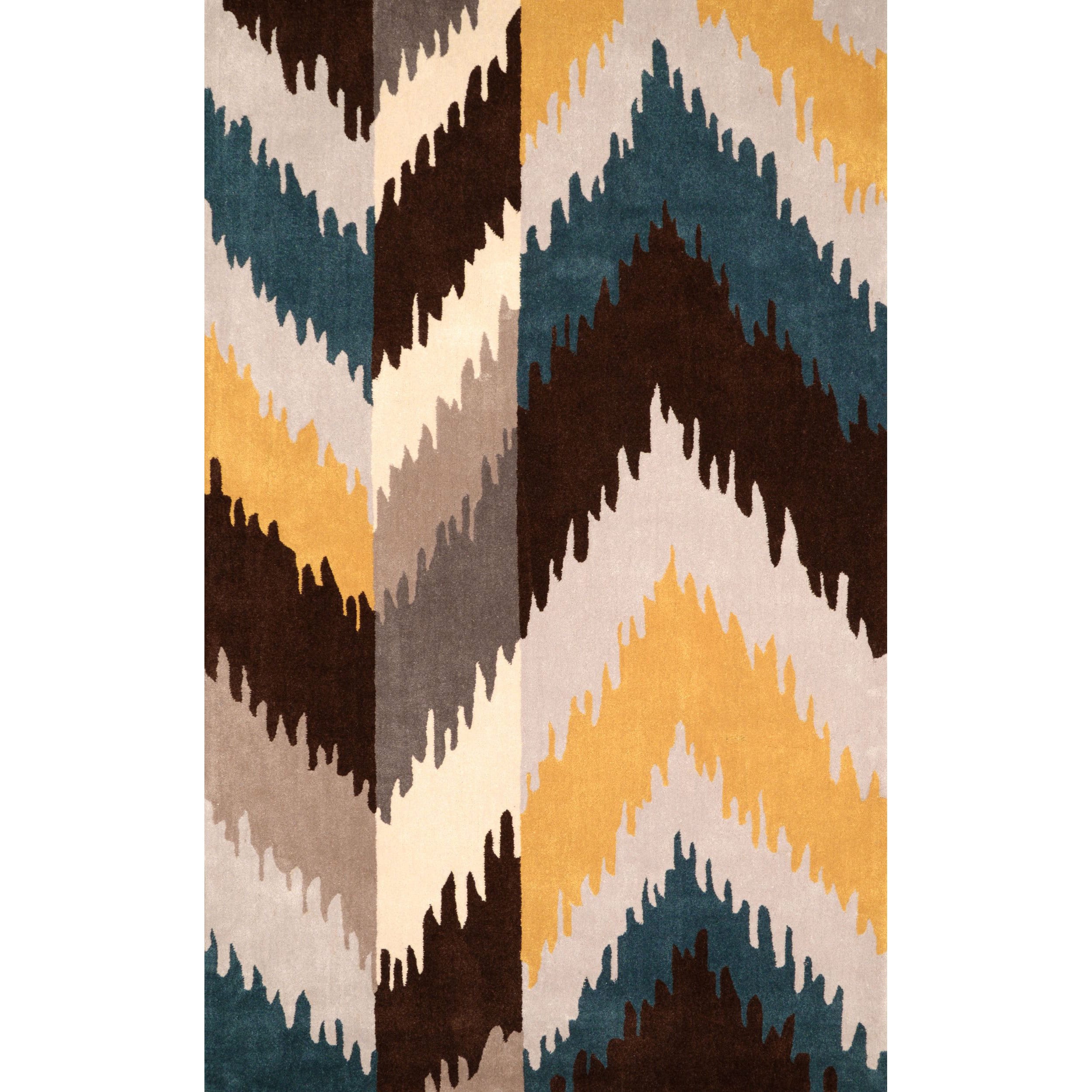 Nuloom Hand tufted Ikat Synthetics Gold Rug (5 X 8)