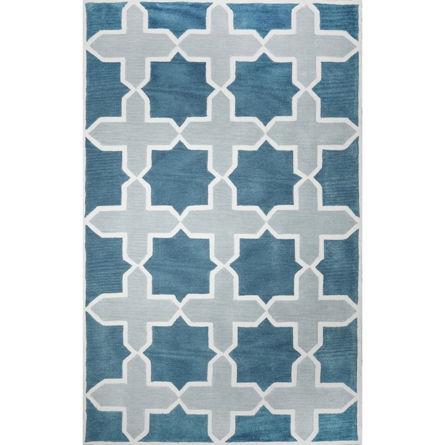 Nuloom Hand tufted Trellis Synthetics Blue Rug (5 X 8)