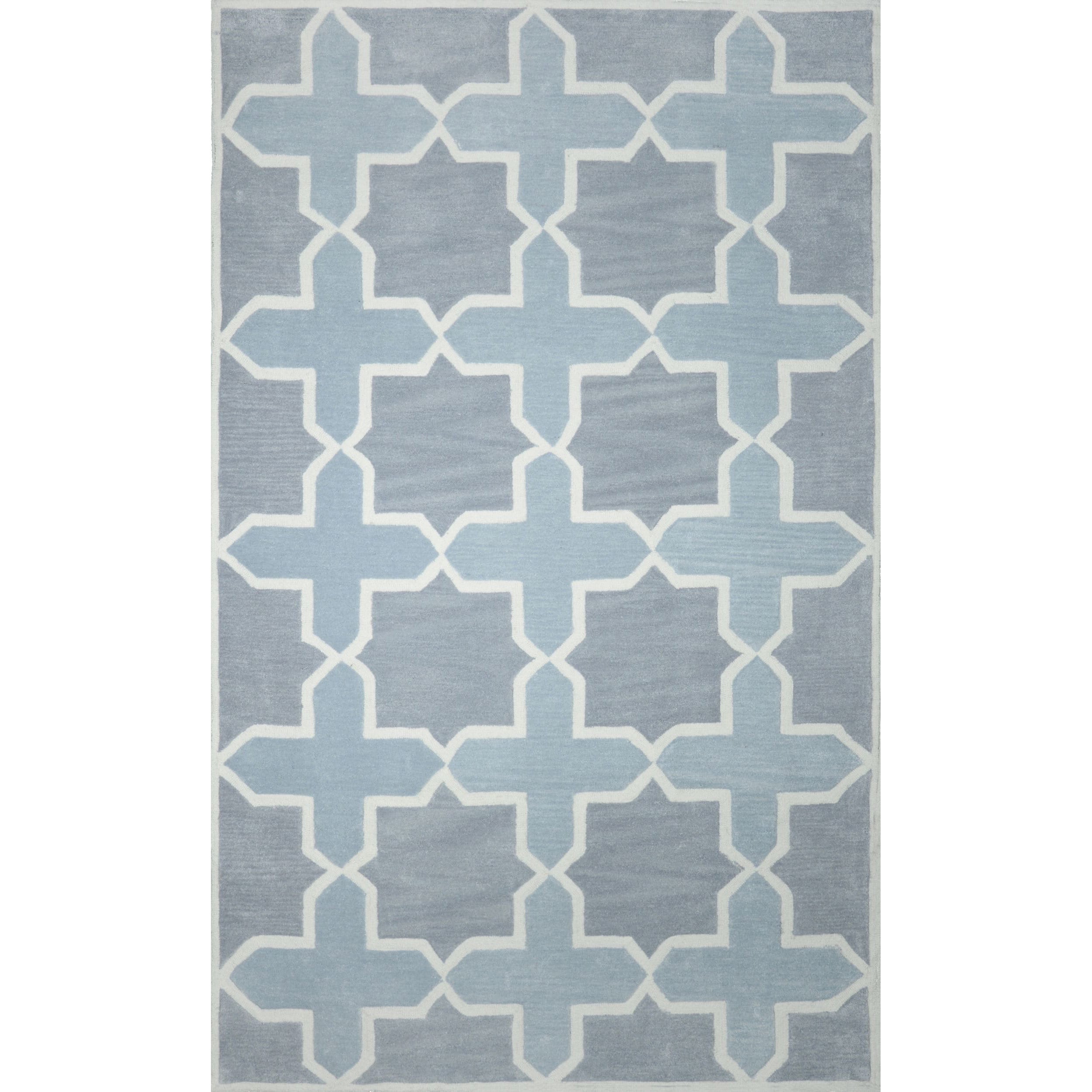 Nuloom Hand tufted Trellis Synthetics Grey Rug (5 X 8)