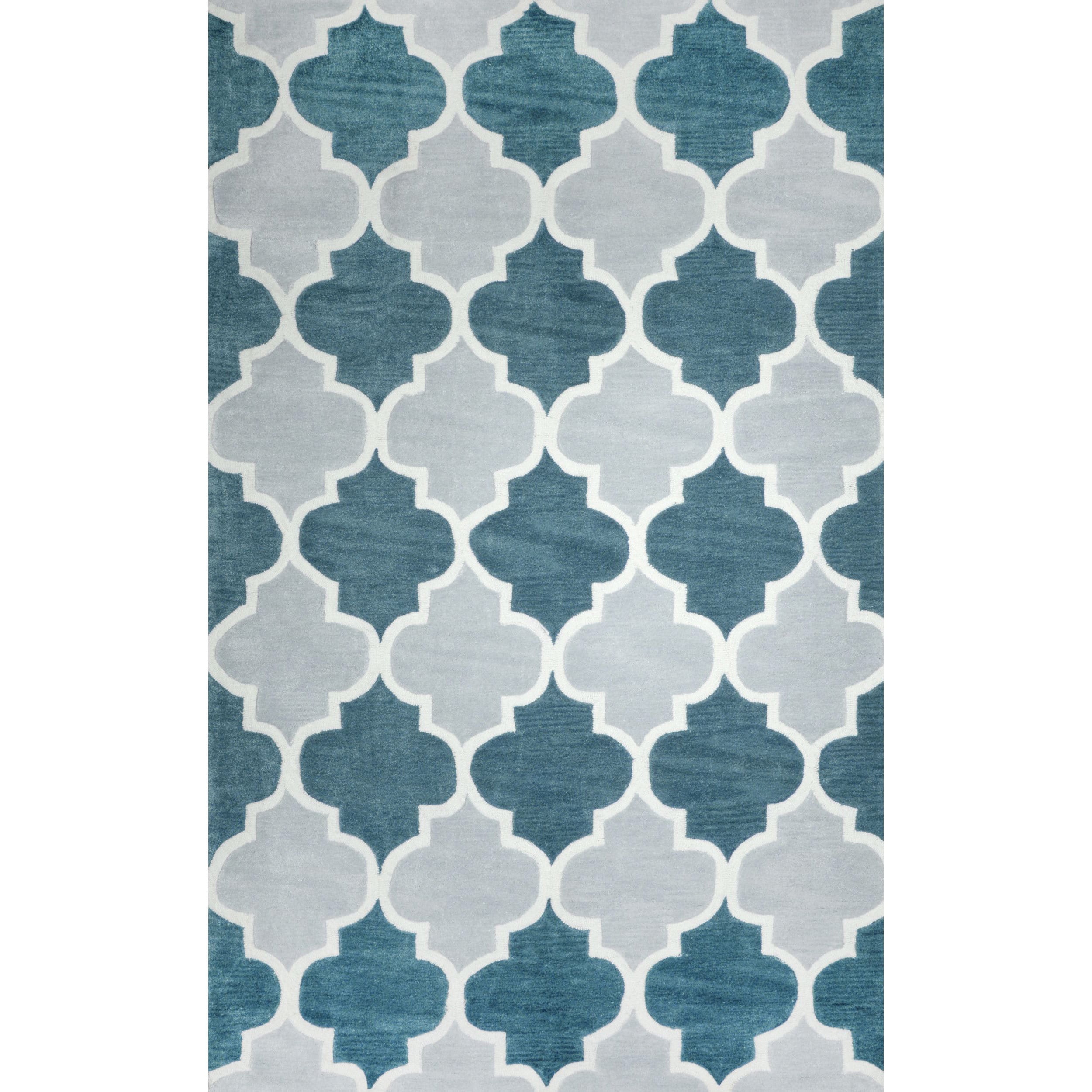 Nuloom Hand tufted Trellis Synthetics Light Blue Rug (5 X 8)