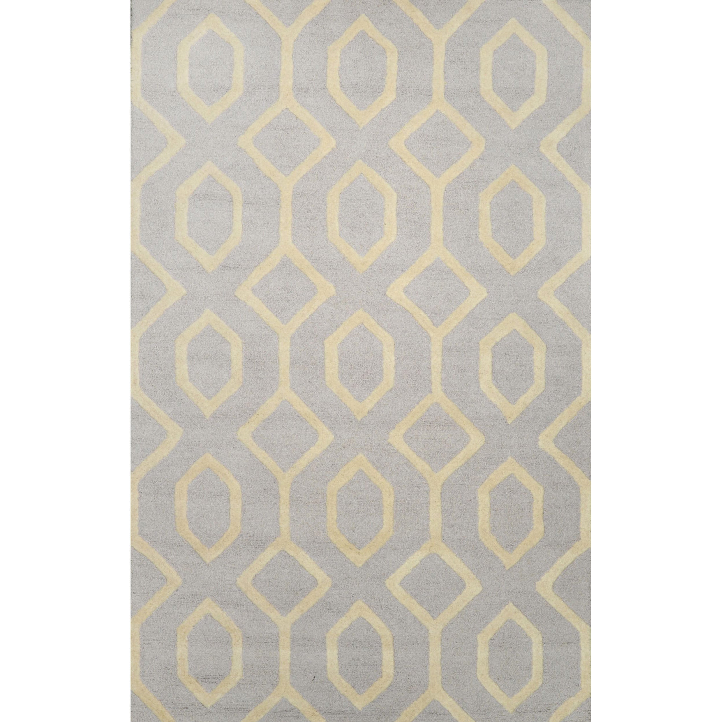 Nuloom Hand looped Wool Grey Rug (5 X 8)