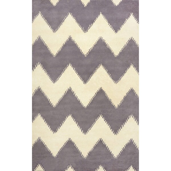 Shop nuLOOM Handtufted Chevron Wool Grey Rug (5' x 8') 5' x 8' Free Shipping Today