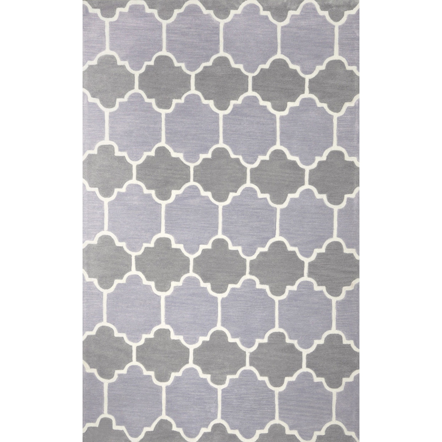 Nuloom Hand tufted Lattice Geometric Synthetics Grey Rug (5 X 8)