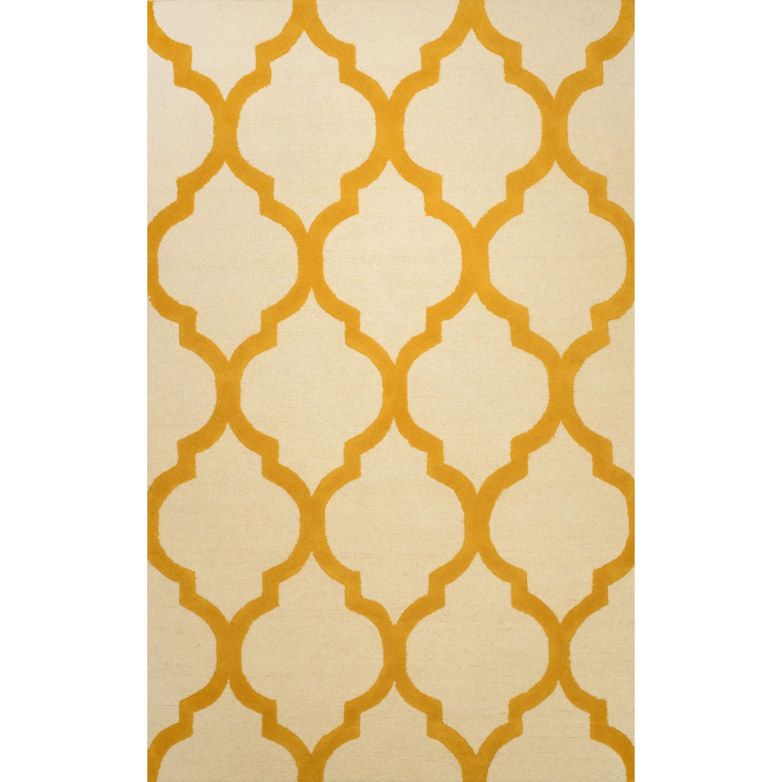 Nuloom Hand looped Moroccan Trellis Wool Gold Rug (5 X 8)