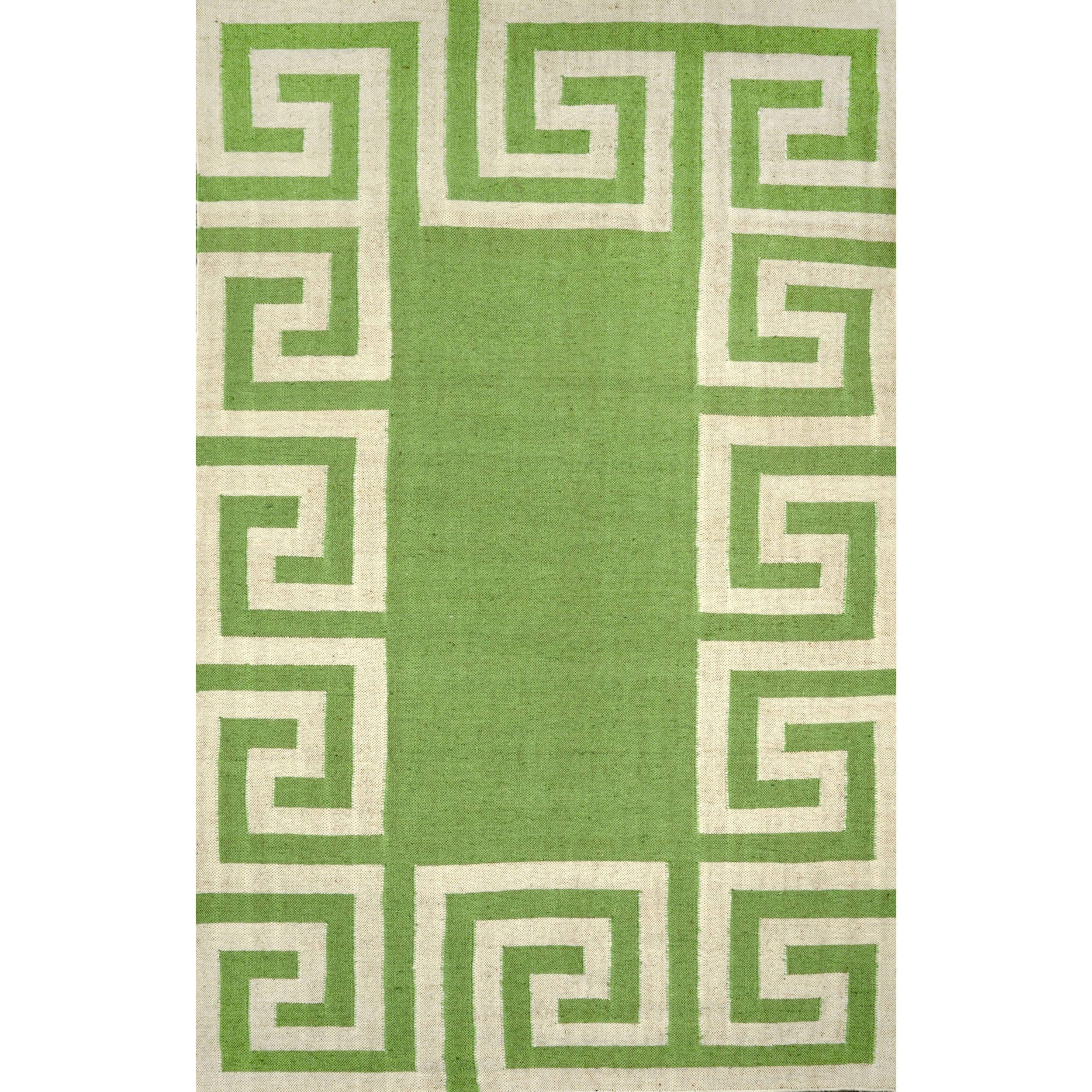 Nuloom Indoor/ Outdoor Flatwoven Greek Key Synthetics Mint Rug (5 X 8)