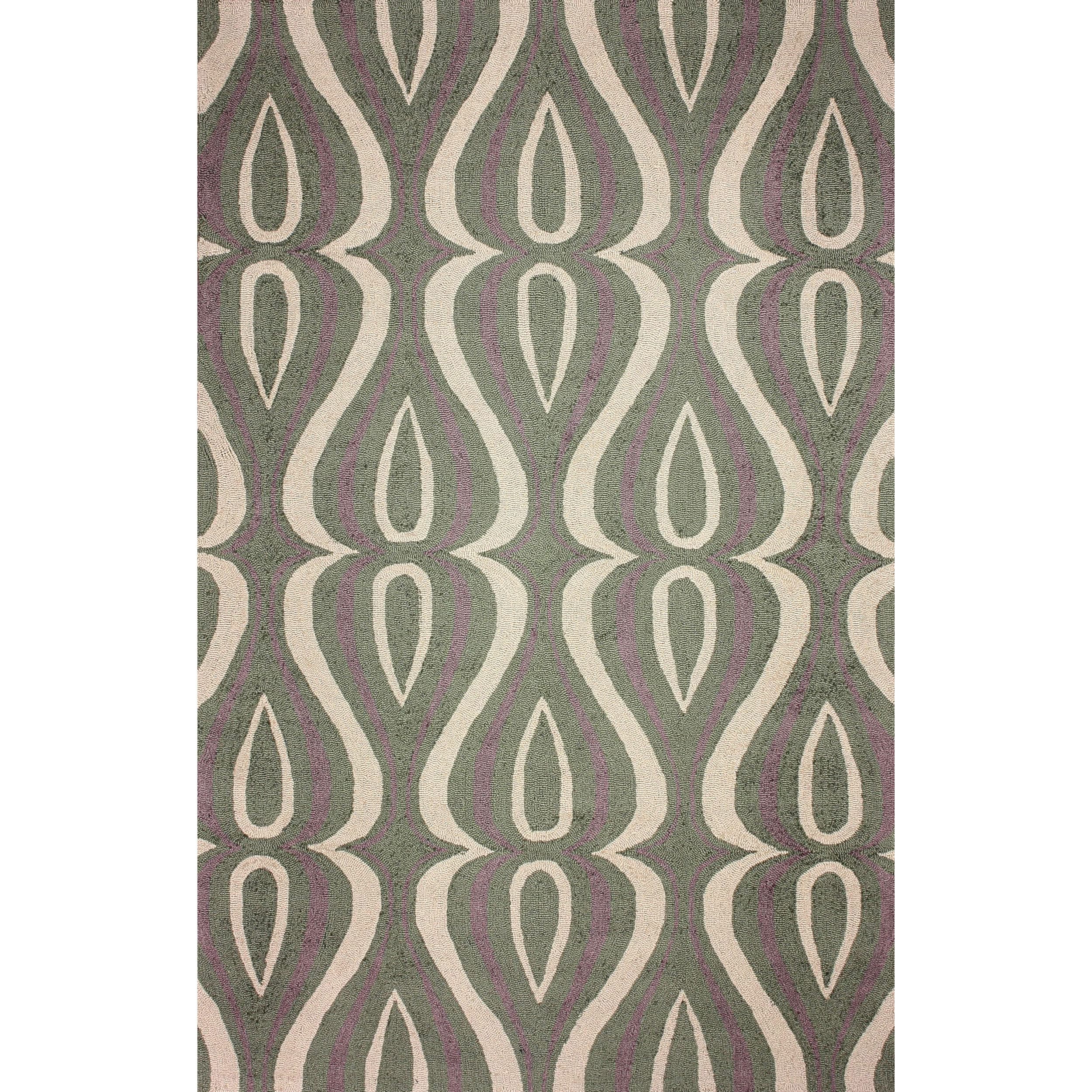 Nuloom Hand hooked Synthetics Green Rug (86 X 116)