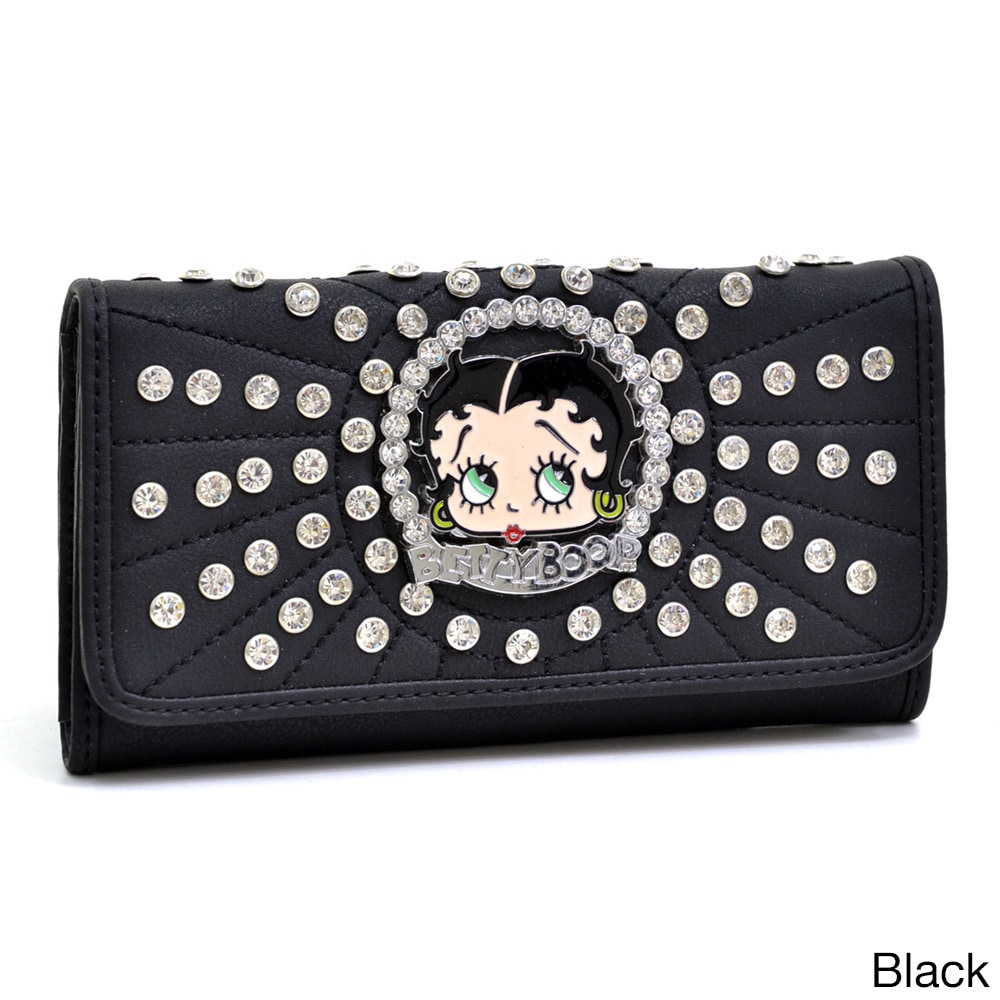 Betty Boop Rhinestone And Multi studded Checkbook Wallet