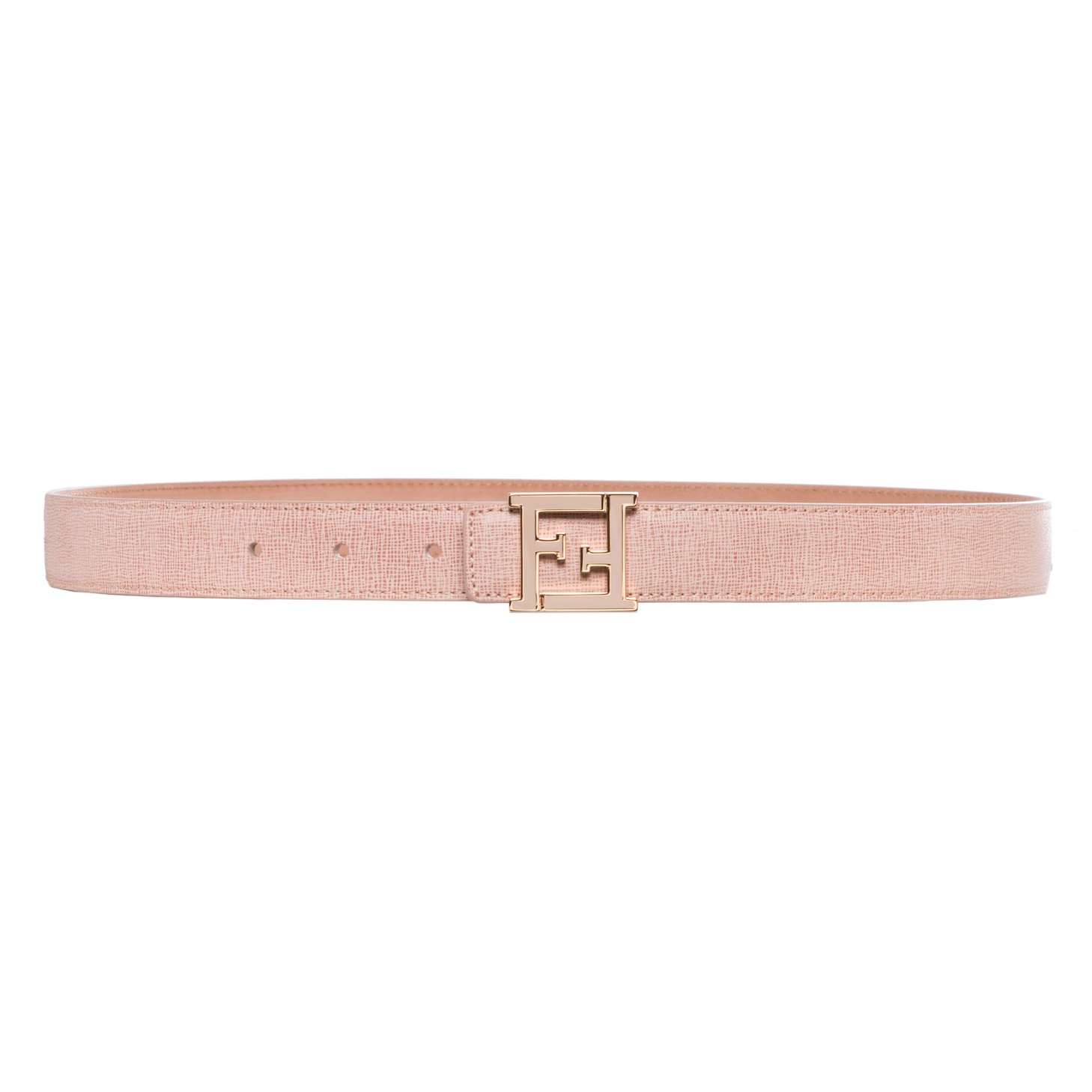 Fendi Crayons Powder Pink Saffiano Leather Belt