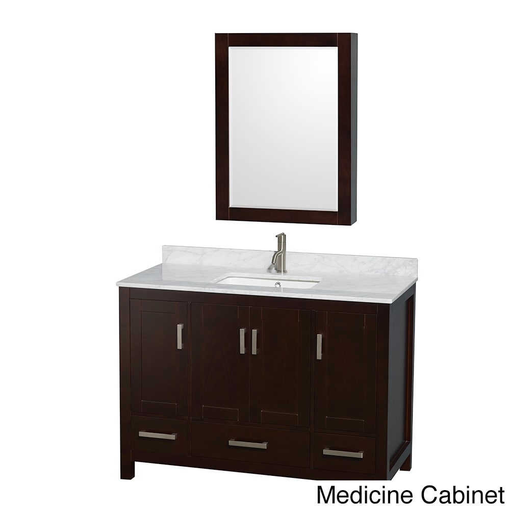 Wyndham Collection Sheffield Espresso 1 hole Faucet 48 inch Single Vanity Brown Size Single Vanities