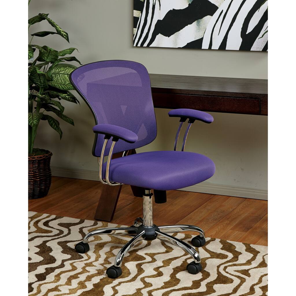 Porch & Den Globeville Chrome Mesh Vinyl Office Chair