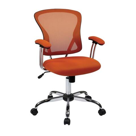 Porch & Den Globeville Chrome Mesh Vinyl Office Chair
