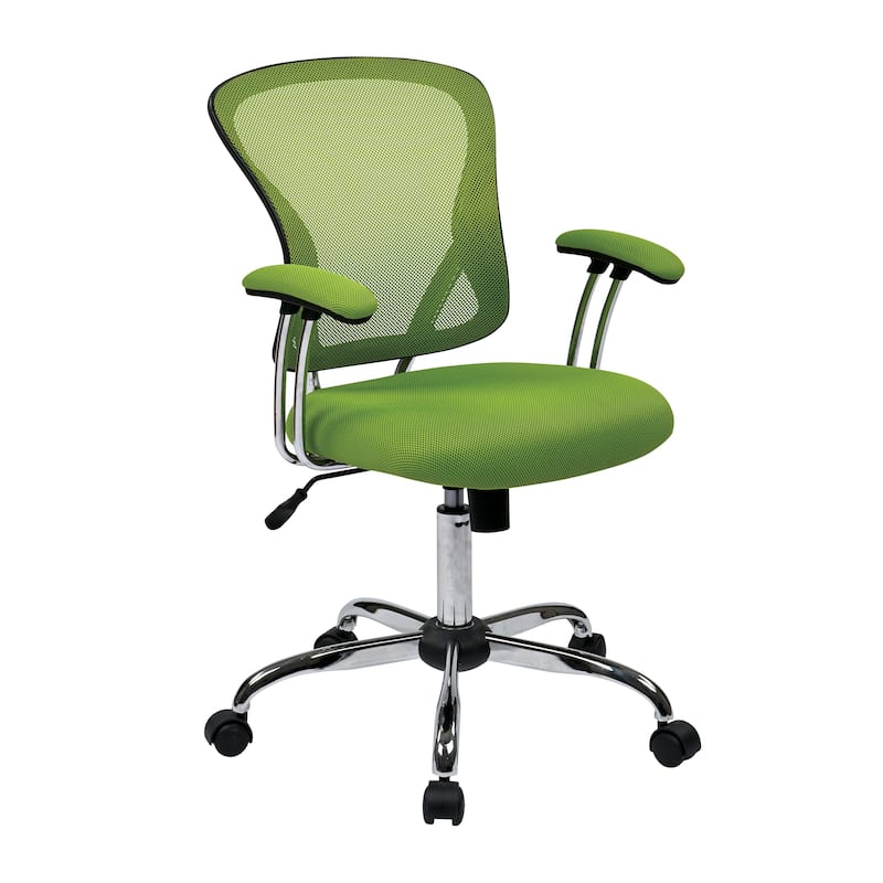 Porch & Den Globeville Chrome Mesh Vinyl Office Chair