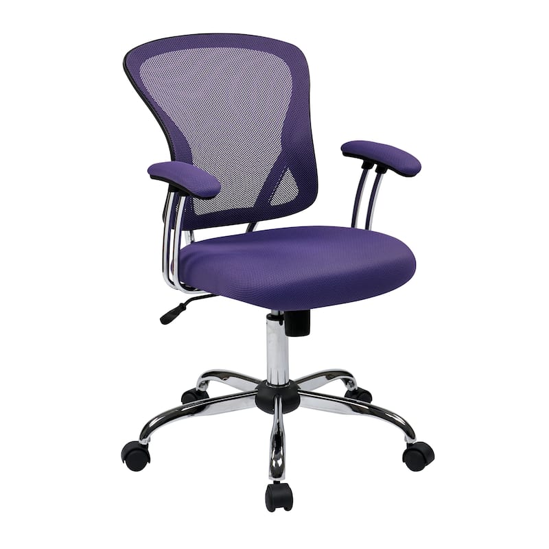 Porch & Den Globeville Chrome Mesh Vinyl Office Chair