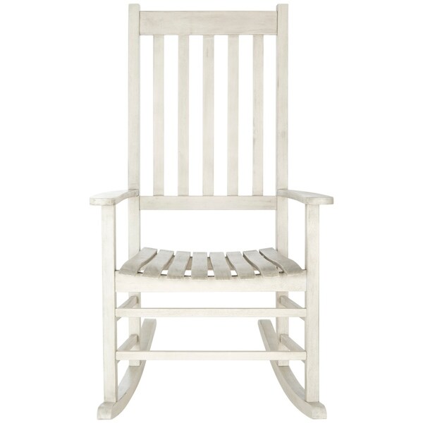 SAFAVIEH Shasta White Wash Grey Acacia Wood Rocking Chair - Overstock