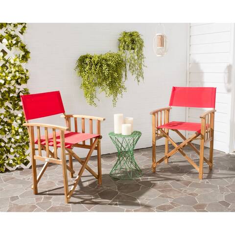 Safavieh Outdoor Living Laguna Red Acacia Wood Director Chair (Set of 2)