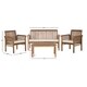 Safavieh Outdoor Living Carson Acacia Wood 4-piece Furniture Set - Thumbnail 7