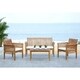 Safavieh Outdoor Living Carson Acacia Wood 4-piece Furniture Set - Thumbnail 1