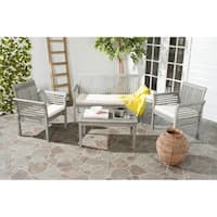 Safavieh Outdoor Living Carson Grey Wash Acacia Wood 4-piece Furniture Set