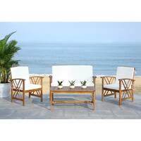 Safavieh Outdoor Living Fontana Beige Acacia Wood 4-piece Furniture Set