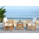 Safavieh Outdoor Living Fontana Beige Acacia Wood 4-piece Furniture Set - Thumbnail 0