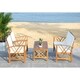 Safavieh Outdoor Living Fontana Beige Acacia Wood 4-piece Furniture Set - Thumbnail 1
