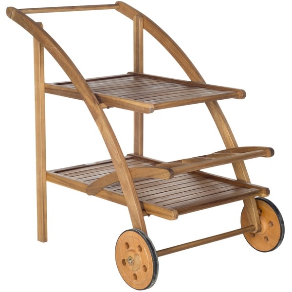 Safavieh Lodi Teak Finish Brown Acacia Wood Tea Cart  