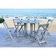 Safavieh Arvin Grey Wash Acacia Wood 5-piece Outdoor Dining Table Set - Thumbnail 4