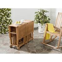 Safavieh Arvin Finish Brown Acacia Wood 5-piece Outdoor Dining Table Set